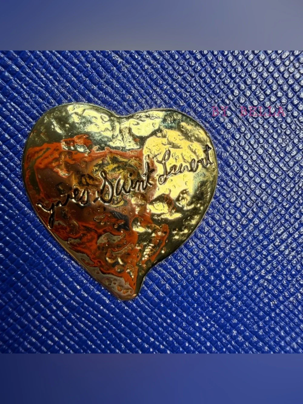 ‼️NOW AVAILABLE‼️ Yves Saint Laurent Blue Women's Wallet with Gold Heart Clasp